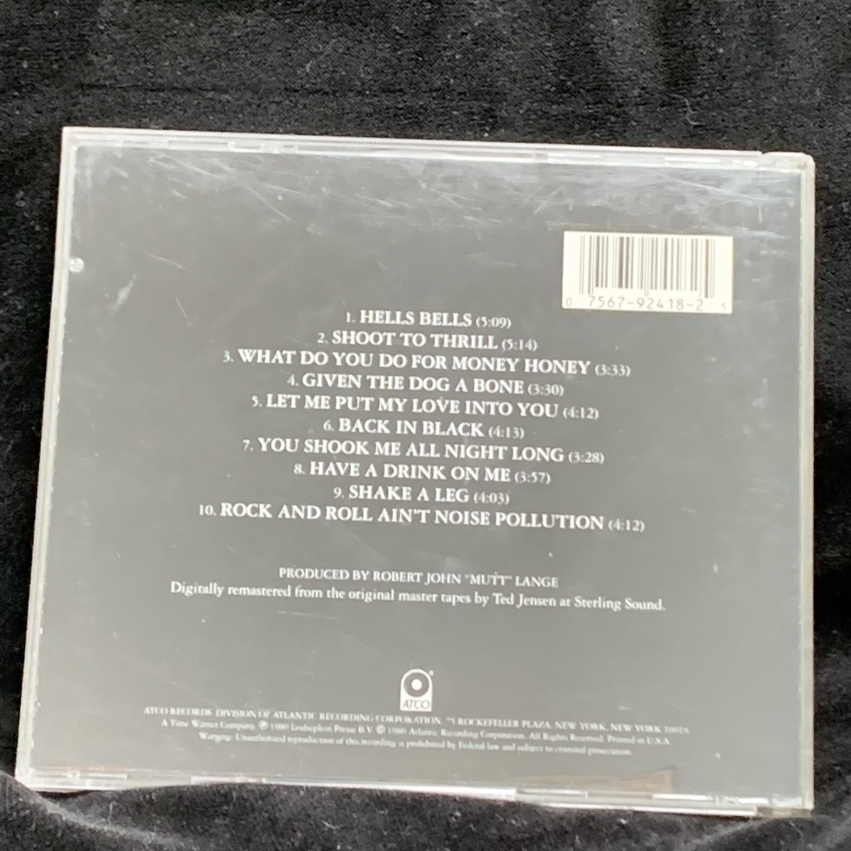 AC/DC - Back In Black - ATCO 92418-2 - CD (EARLY SRC, no ifpi) | eBay