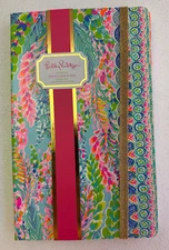 Lilly Pulitzer Journal Lined Sheets w/ Elastic Closure Pocket Catch The Wave New
