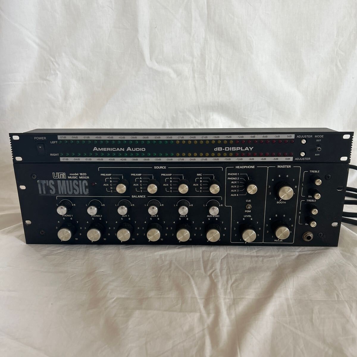 UREI 1620 Music Mixer American Audio db-Display Set 2-Channel DJ