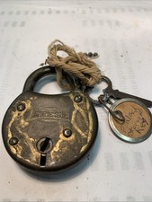 VINTAGE Old Brass REESE Made In USA Padlock Lock With 1 Key Antique