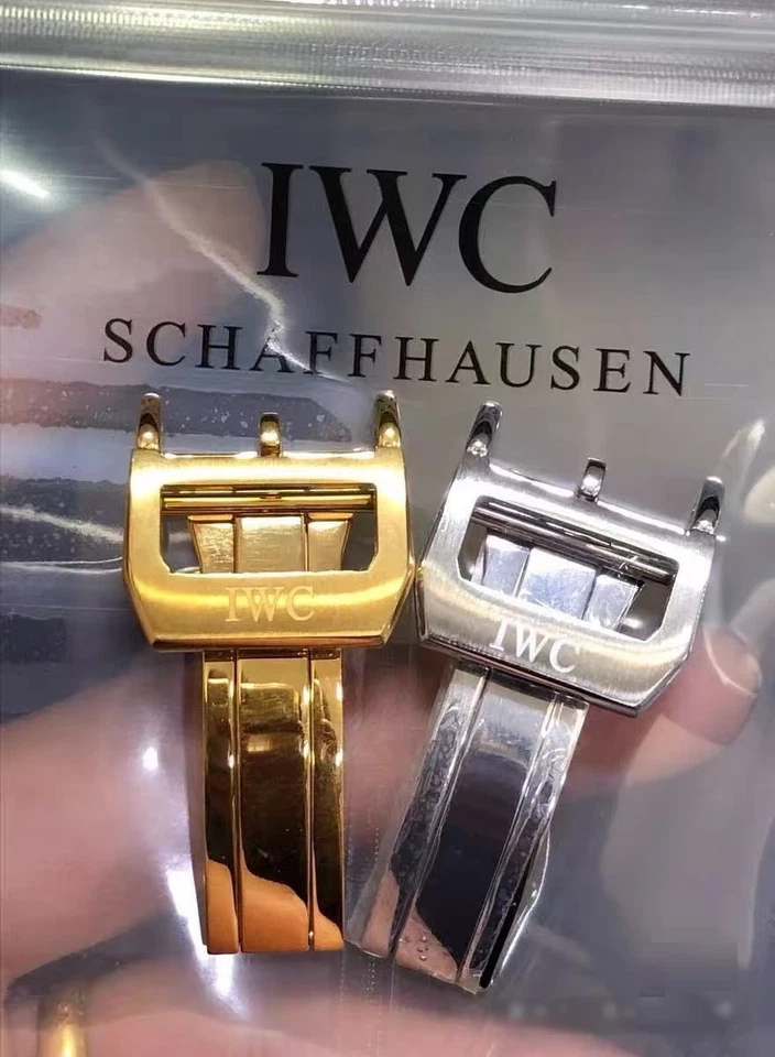 Correa IWC genuina plata/oro hebilla desplegable 18 mm  Foto 4 de 4