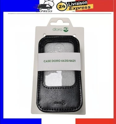 Étui Coque De Protection pour Doro 6620/6621 en Cuir Noir Original