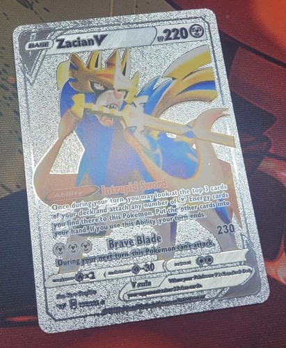 Zacian V Silver Fan Art Pokémon Card