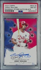 2024 Topps Series 1 Baseball Stars Black 119/199 Jimmy Rollins PSA 8 Auto 1dj9