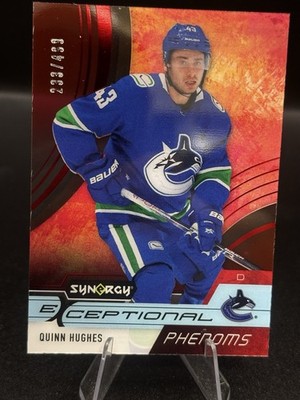 2021-22 Upper Deck Synergy Exceptional Phenoms Quinn Hughes #EP-QH /499 RED