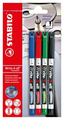 Stabilo Write-4-All Fijn (07Mm) Permanente Marker - 4Dlg. TOY NEW