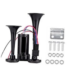12V 600DB Car Air Horn, Super Loud Air Horn for Truck, Dual Electric Air Black