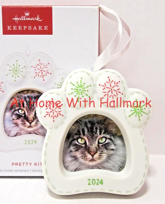 Hallmark Ornament 2024 Pretty Kitty Porcelain Photo Holder NEW B46