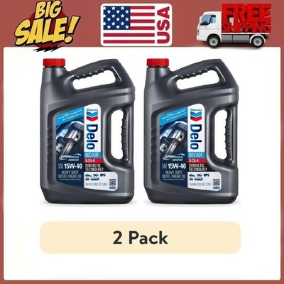 (2 pack) Chevron Delo 600 ADF 15W40 Heavy Duty Diesel Motor Oil, 1 Gallon