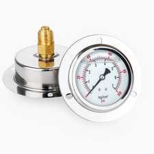Bottom Entry Water Pressure Gauge 7 kg/cm² | 100 PSI | Stainless Steel Body