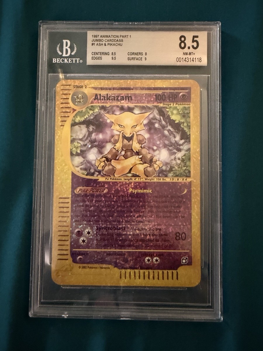 2002 Pokemon Expedition Alakazam Reverse Holo Box Topper Error