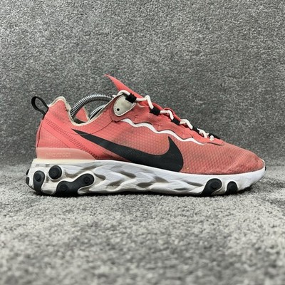 Nike React Element 55 SE CI3831-800 Mens Size 10.5 Ember Pink Suede Shoes Used