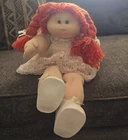 Vintage Cabbage Patch Kids 16" Soft Body Girl Doll Red Curly Hair Signed 1982