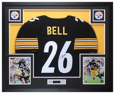 Leveon Bell Autographed and Framed Black Steelers Jersey Auto JSA COA