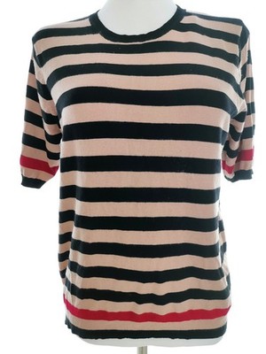 CAROLYN DONNELLY THE EDIT Damen Strickbluse Gr. 40 Schwarz Viskose Kurzer Ärmel