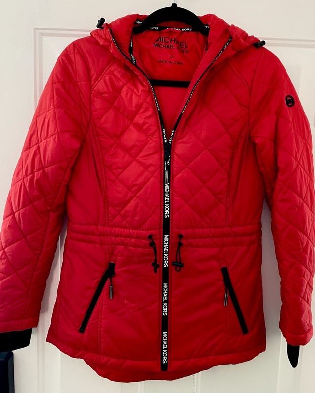 Xs Red Michael Kors Packable Puffer Coat Jacaket Jacket Hooded Women's