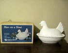 Vintage Hen on a Nest Indiana Glass #7155 White Milk Glass Bowl w/Lid NIB