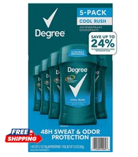 Degree Men Dry Protection Antiperspirant Cool Rush 2.7 oz 5 pk