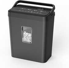 8-Sheet Cross Cut P-4 Security Paper Shredder, 4.2 Gal Bin with Portable Handle,