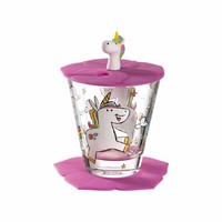 Leonardo Trinkset Bambini Avventura Einhorn Weltall 3-Tlg., Trinkbecher, Glas