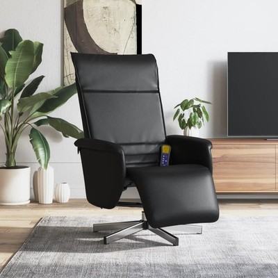 vidaXL Massagesessel mit Fußteil Creme Kunstleder