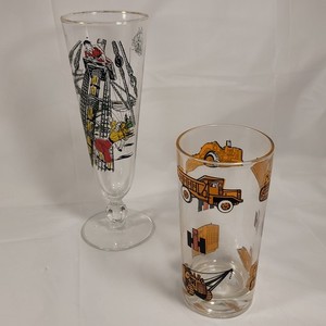 Vintage Libbey Treasure Island & International Harvester Employee Gift Glasses