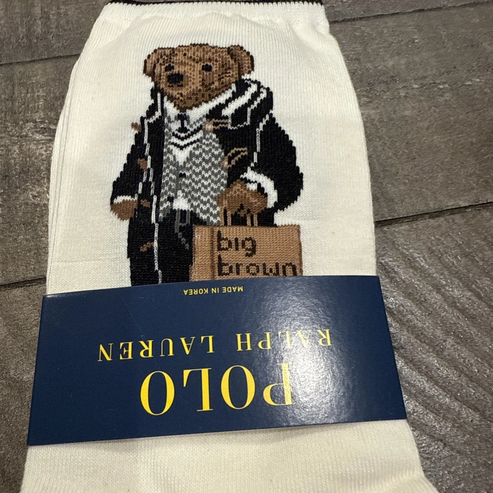 Polo Ralph Lauren Bear Calcetines Bloomingdale’s 2025 Shopping Bear Mujer’s Marfil Foto 2 de 4
