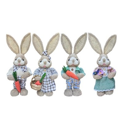 Ostern Strohhase stehend Figur Handarbeit Tier Skulptur Cartoon realistisch