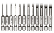 12 Pieces Magnetic Slotted Screwdriver Bit Set, 1/4 Inch Hex Shank Flat Head ...