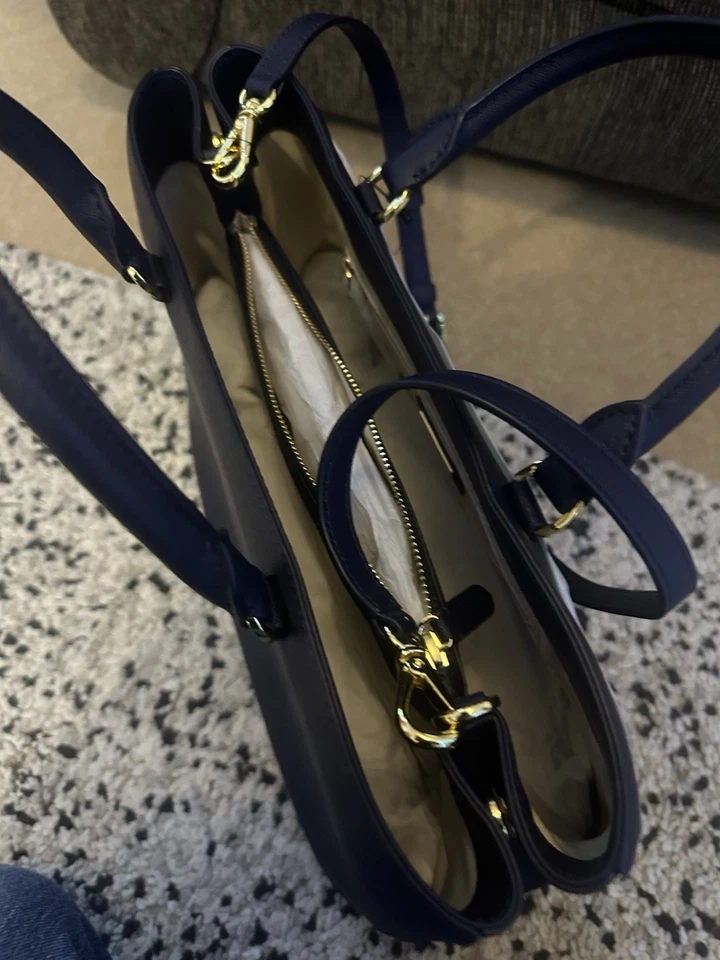 Lauren Ralph Lauren Exceptional Navy Hanna Satchel BNWT rrp £347 - Image 3 of 4