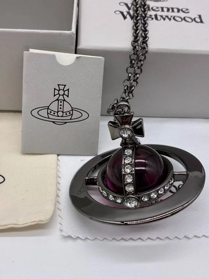 Vivienne Westwood 3D 巨型 Orb 项链吊坠链 尺寸 6 厘米 S63977 — 第 3/4 张图片