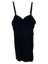 Free People Intimately Slip Dress Size Medium Monroe Slit Thigh Sleeveless Black
