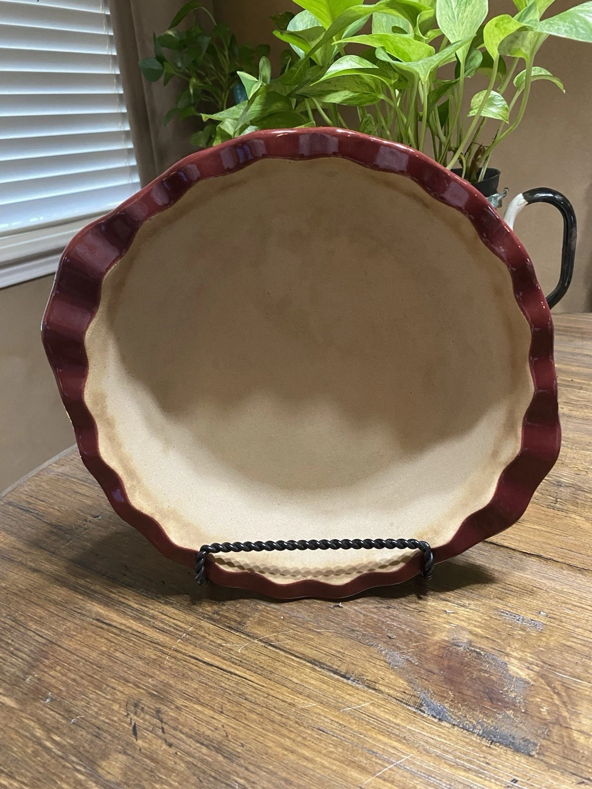 PAMPERED CHEF Family Heritage Stoneware Deep Dish Pie Plate 9” Cranberry NICE!
