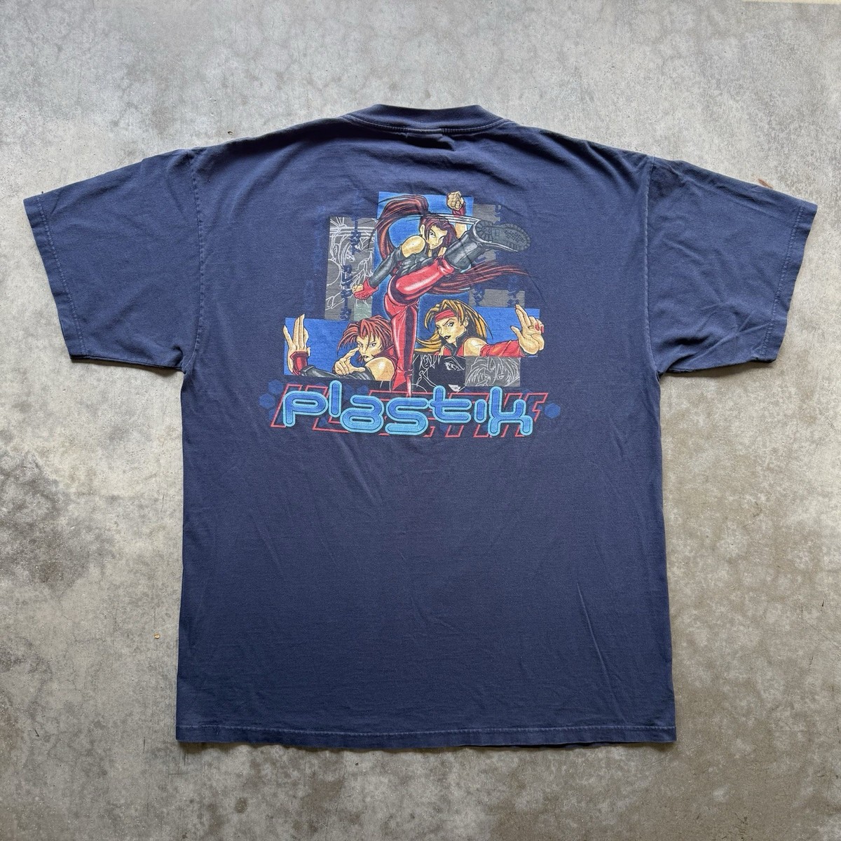 Vintage 90s 2000s Plastik Anime Hook-Ups Style Graphic Skate T