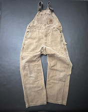 Vintage Carhartt Double Knee Overalls Mens 36x30 Brown R06 Y2k Workwear Duck