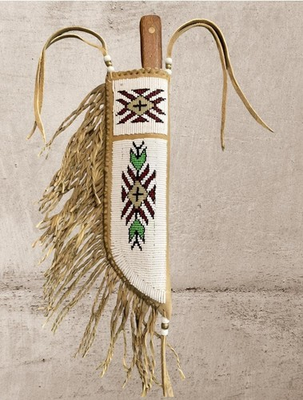#ad Knife Cover Indian Beaded Native American Sioux Leather Handmade Knife Sheath $70.00