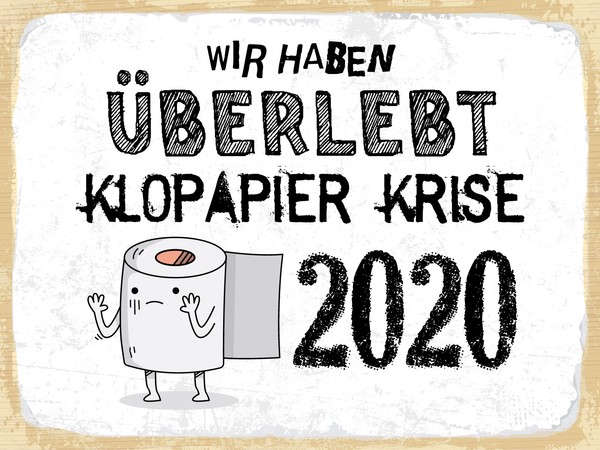 Blechschild 30X40 Cm Wir Haben üBerlebt Klopapier Krise 2020 Schild Deko Geschen-image
