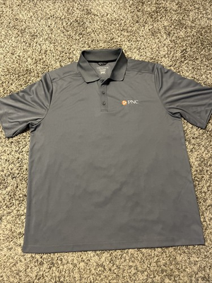 #ad PNC BANK Employee Uniform Polo Shirt Gray Mens XL $11.89