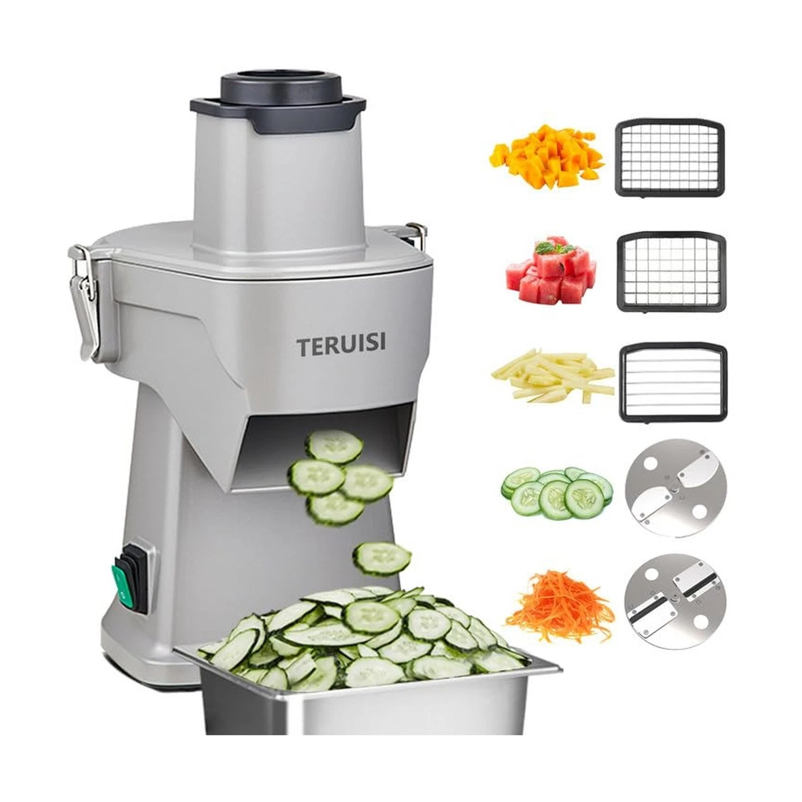 4-In-1 Electric Vegetable Chopper, 200W Vegetable Slicer Food Processor, Vegg...