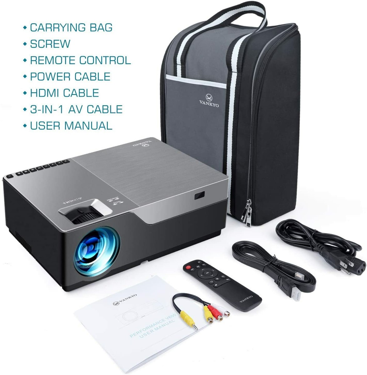 Vankyo V600 Performance1920×1080p 6500LM VANKYO Performance V600 Projector 1080P 300