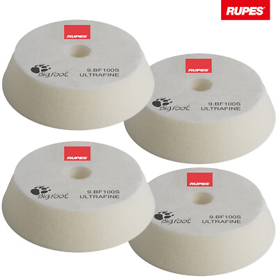 4x Rupes BigFoot Polierschwamm Polierpad Ultrafine weiß ultraweich 80-100 mm