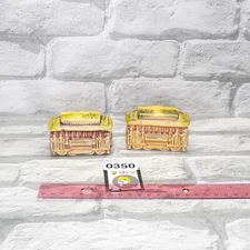 Vintage Ceramic Novelty San Francisco Trolley Tram Train Salt & Pepper Shakers -