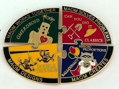 Vintage Massachusetts MA Odyssey Of The Mind OM OotM 4 Piece Puzzle Lapel Pin