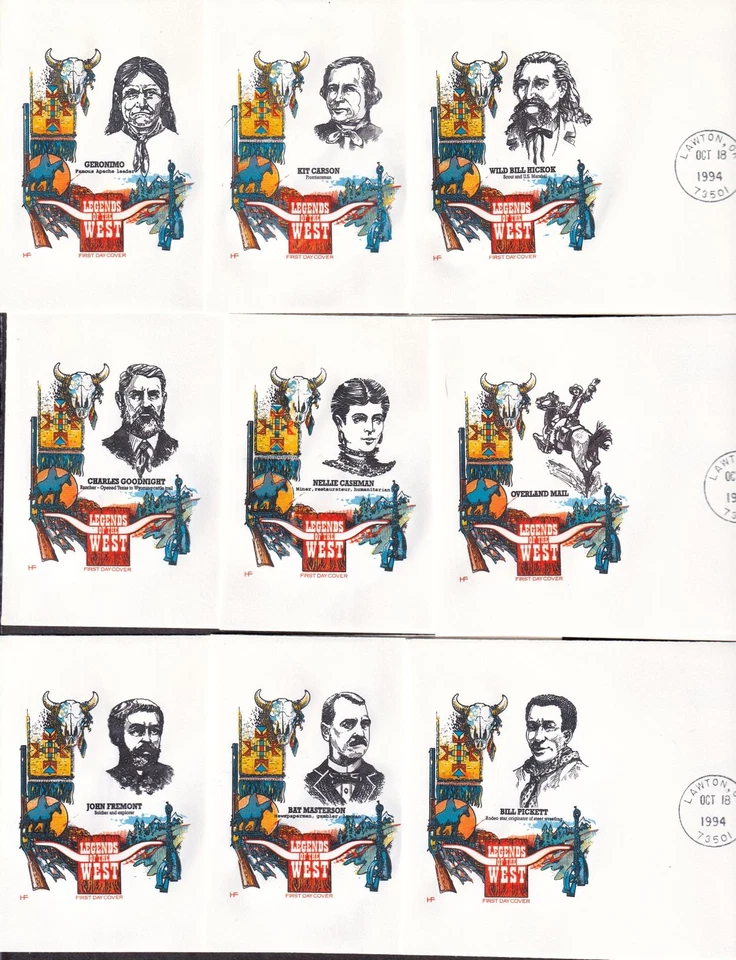 1994 Legends of the West Sc 2869 full Lawton OK set on 20 House of Farnam cachet - Image 2 of 3