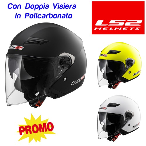 Casco moto Jet Moto Scooter LS2 TRACK OF569 Doppia Visiera Sole Antigraffio  | eBay
