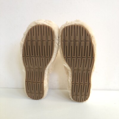 UGG FUZZ SUGAR CLOG NATURAL SLIDE SLIP ON FAUX FUR SANDALS