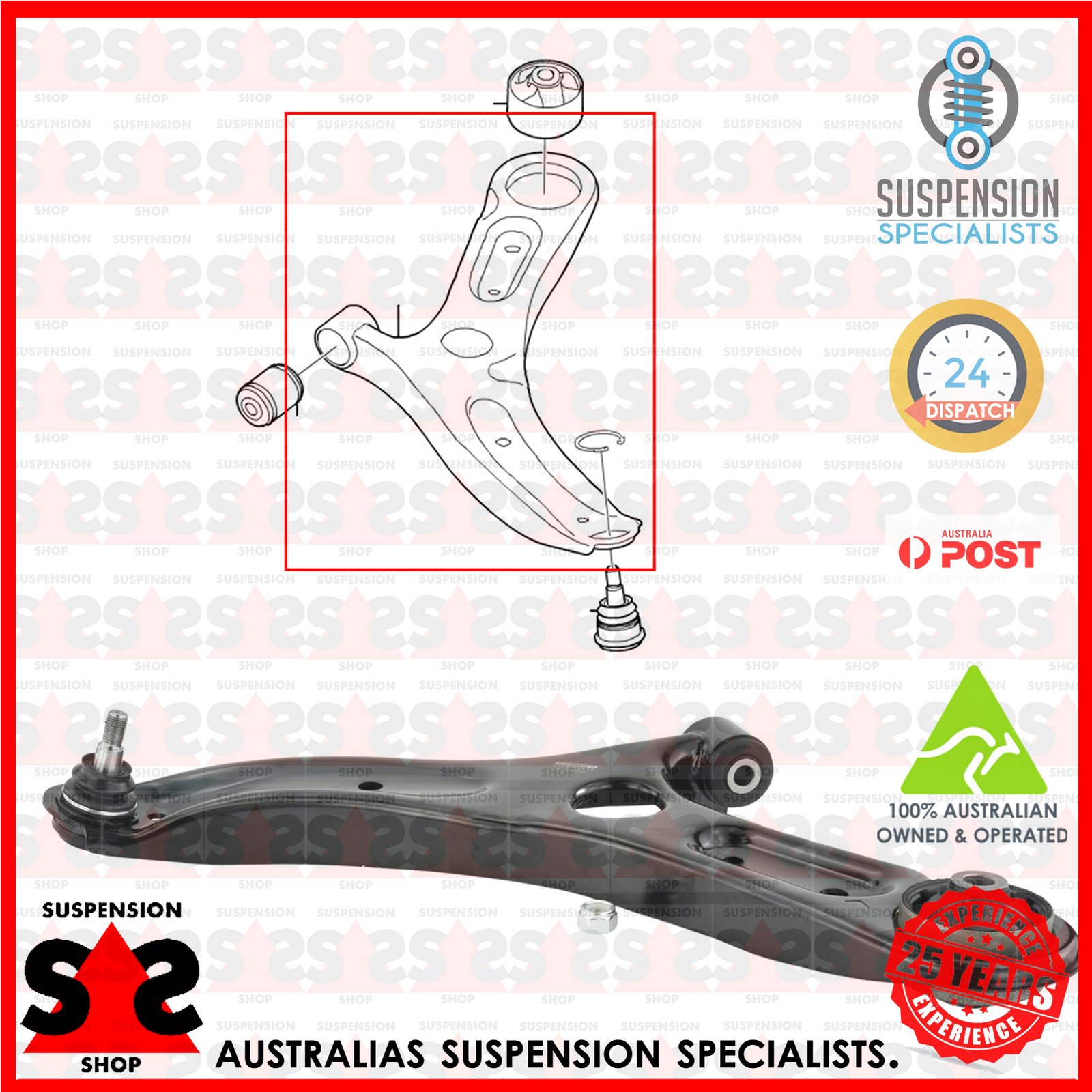 Lower Front Axle Control/Trailing Arm, Wheel Suspension Suit HYUNDAI