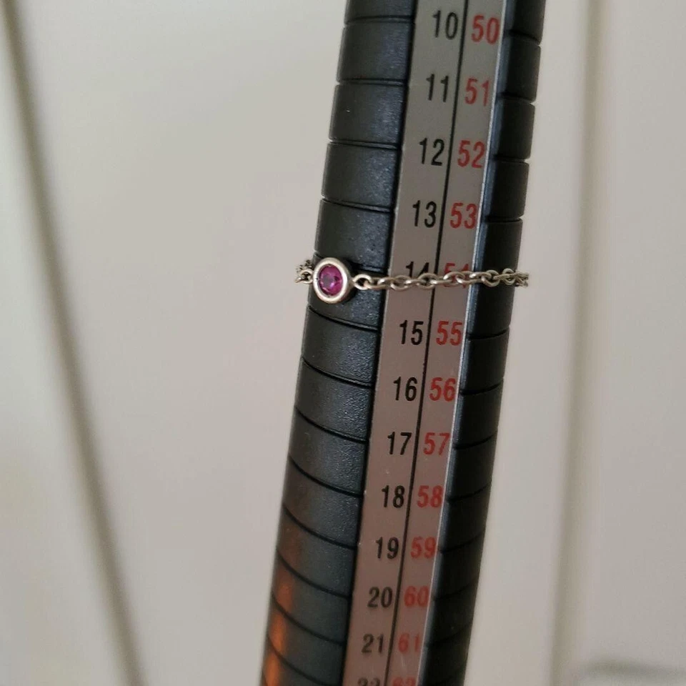 Anillo de cadena Christian Dior Mimioui zafiro rosa oro blanco 18k US7 y pulsera Foto 2 de 3