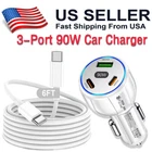 90W USB C Fast Charging Car Charger ,Cord Cable For Samsung iPhone Android Phone