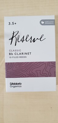 D'Addario Woodwinds Organic Reserve Classic Bb Clarinet 10 Filed Reeds 3.5+
